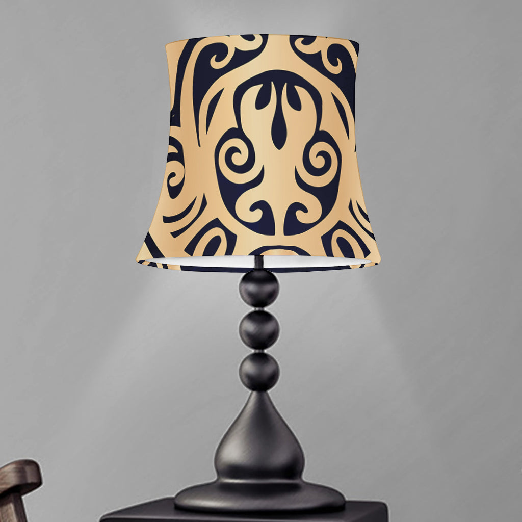 Golden Tribal Sea Turtle Print Bell Lamp Shade