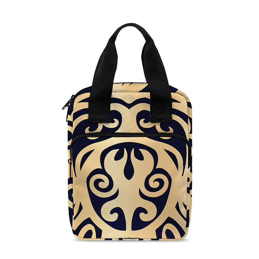 Golden Tribal Sea Turtle Print Bible Tote Bag