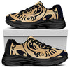 Golden Tribal Sea Turtle Print Black Chunky Shoes