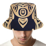 Golden Tribal Sea Turtle Print Bucket Hat