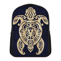 Golden Tribal Sea Turtle Print Casual Backpack