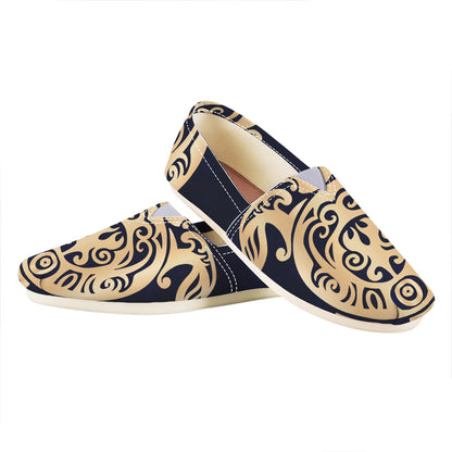 Golden Tribal Sea Turtle Print Casual Shoes