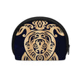 Golden Tribal Sea Turtle Print Coin Purse