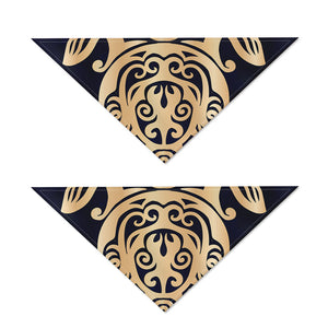 Golden Tribal Sea Turtle Print Dog Bandana