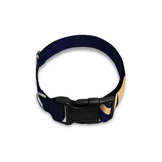 Golden Tribal Sea Turtle Print Dog Collar