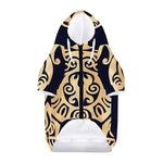 Golden Tribal Sea Turtle Print Dog Zip Up Hoodie