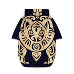 Golden Tribal Sea Turtle Print Dog Zip Up Hoodie