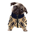 Golden Tribal Sea Turtle Print Dog Zip Up Jacket