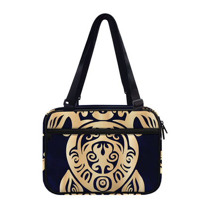 Golden Tribal Sea Turtle Print Double Strap Bible Bag