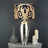 Golden Tribal Sea Turtle Print Drum Lamp Shade