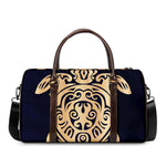 Golden Tribal Sea Turtle Print Duffle Bag
