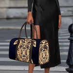 Golden Tribal Sea Turtle Print Duffle Bag