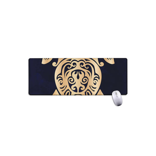 Golden Tribal Sea Turtle Print Extended Mouse Pad