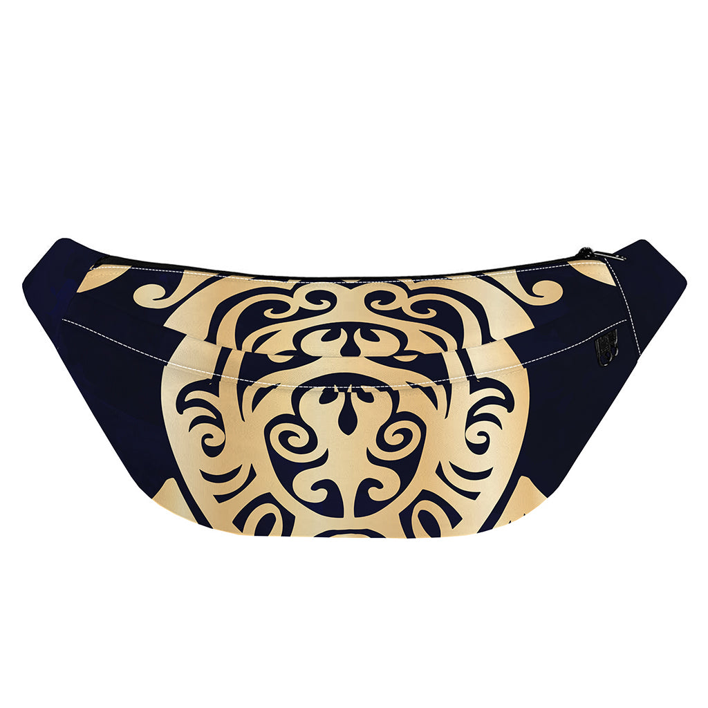 Golden Tribal Sea Turtle Print Fanny Pack