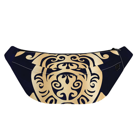 Golden Tribal Sea Turtle Print Fanny Pack