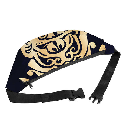 Golden Tribal Sea Turtle Print Fanny Pack