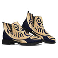 Golden Tribal Sea Turtle Print Flat Ankle Boots