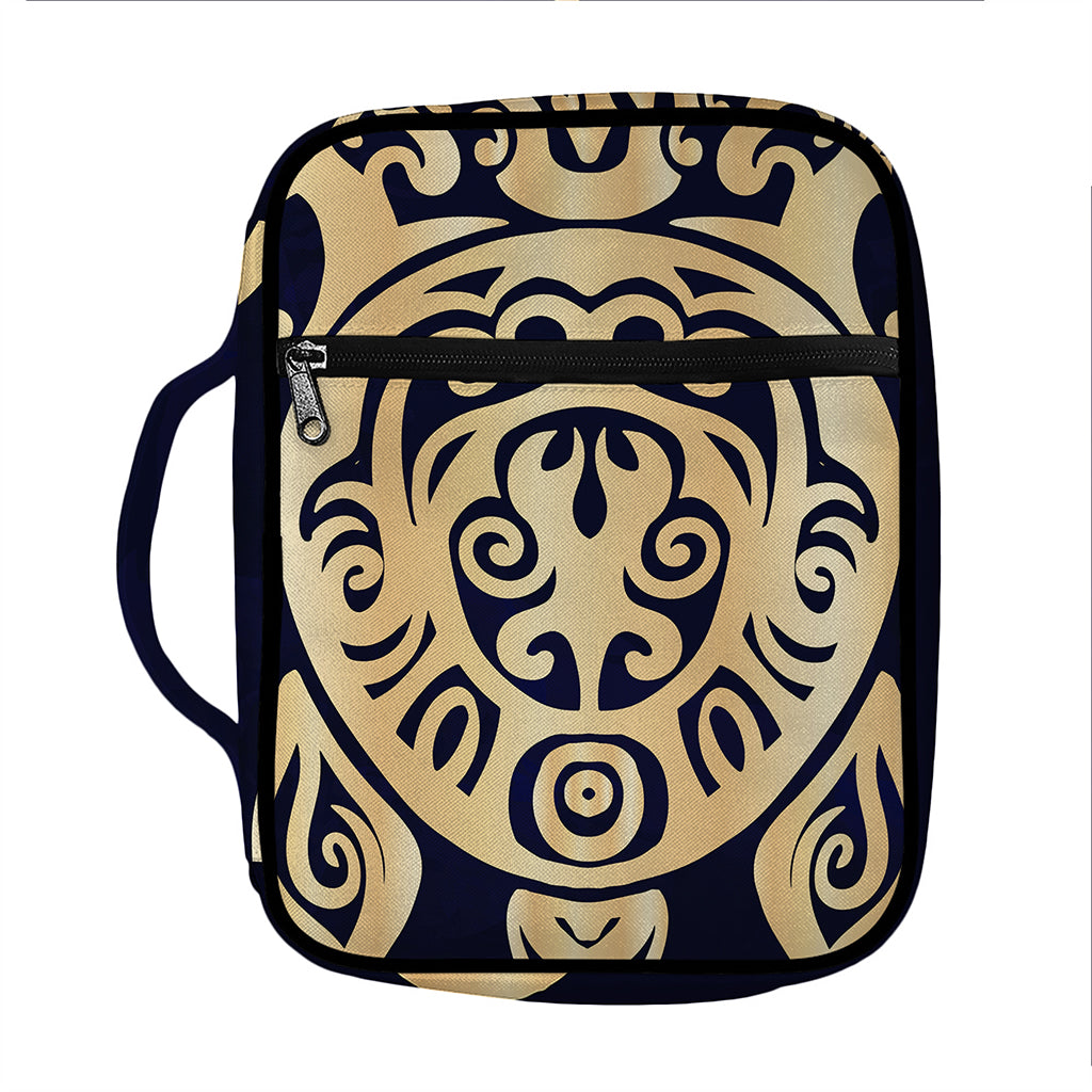 Golden Tribal Sea Turtle Print Front Pocket Bible Bag