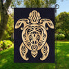 Golden Tribal Sea Turtle Print Garden Flag