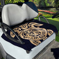Golden Tribal Sea Turtle Print Golf Cart Seat Cover