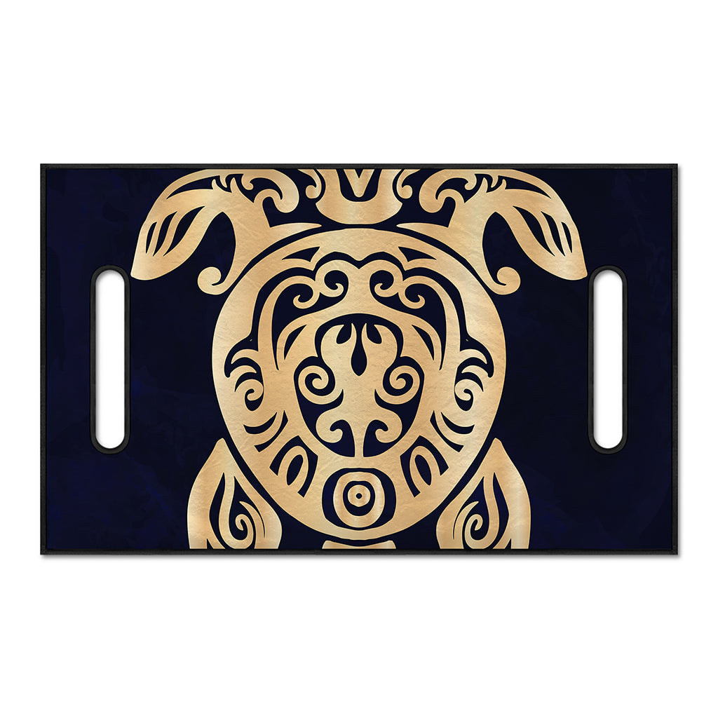 Golden Tribal Sea Turtle Print Golf Cart Seat Cover