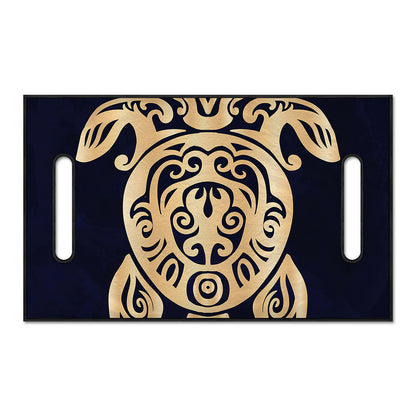 Golden Tribal Sea Turtle Print Golf Cart Seat Cover