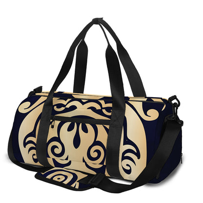 Golden Tribal Sea Turtle Print Gym Bag