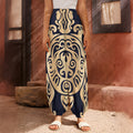 Golden Tribal Sea Turtle Print Harem Pants