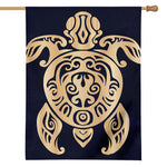 Golden Tribal Sea Turtle Print House Flag
