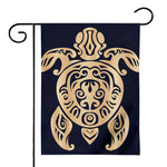 Golden Tribal Sea Turtle Print House Flag