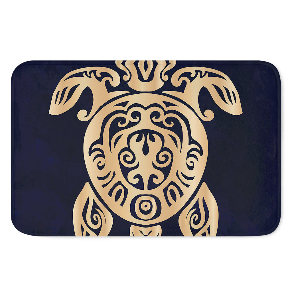 Golden Tribal Sea Turtle Print Indoor Door Mat