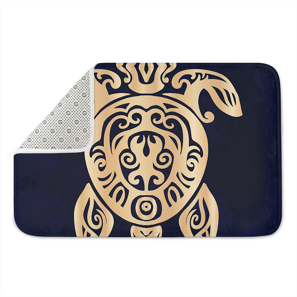 Golden Tribal Sea Turtle Print Indoor Door Mat