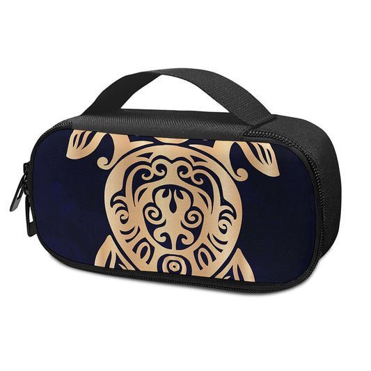 Golden Tribal Sea Turtle Print Insulin Cooler Travel Case