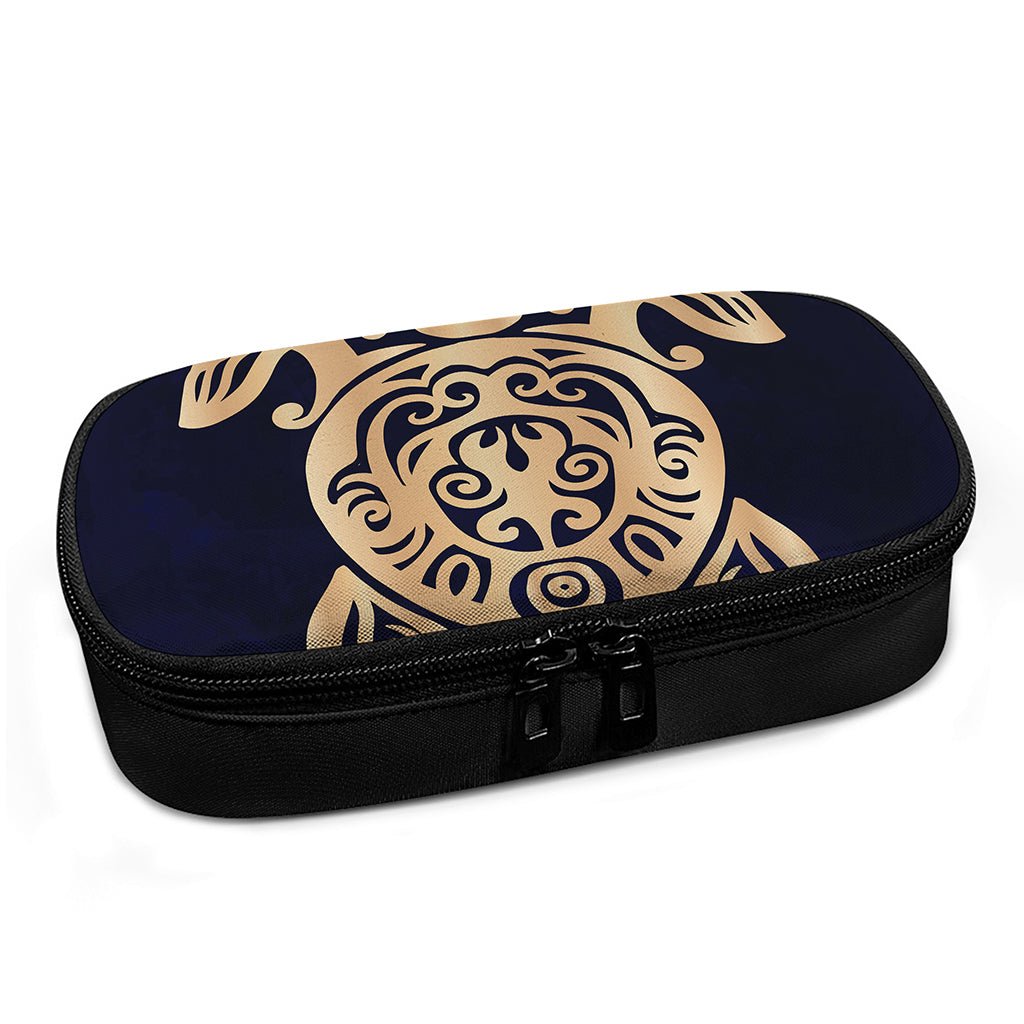 Golden Tribal Sea Turtle Print Insulin Cooler Travel Case