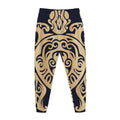 Golden Tribal Sea Turtle Print Jogger Pants