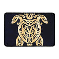 Golden Tribal Sea Turtle Print Kitchen Mat
