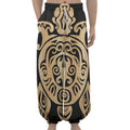 Golden Tribal Sea Turtle Print Lantern Pants