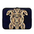 Golden Tribal Sea Turtle Print Laptop Sleeve