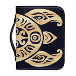 Golden Tribal Sea Turtle Print Leather Bible Cover