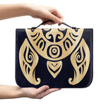 Golden Tribal Sea Turtle Print Leather Bible Cover