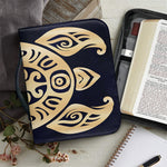 Golden Tribal Sea Turtle Print Leather Bible Cover