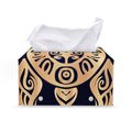 Golden Tribal Sea Turtle Print Leather Tissue Box Cover