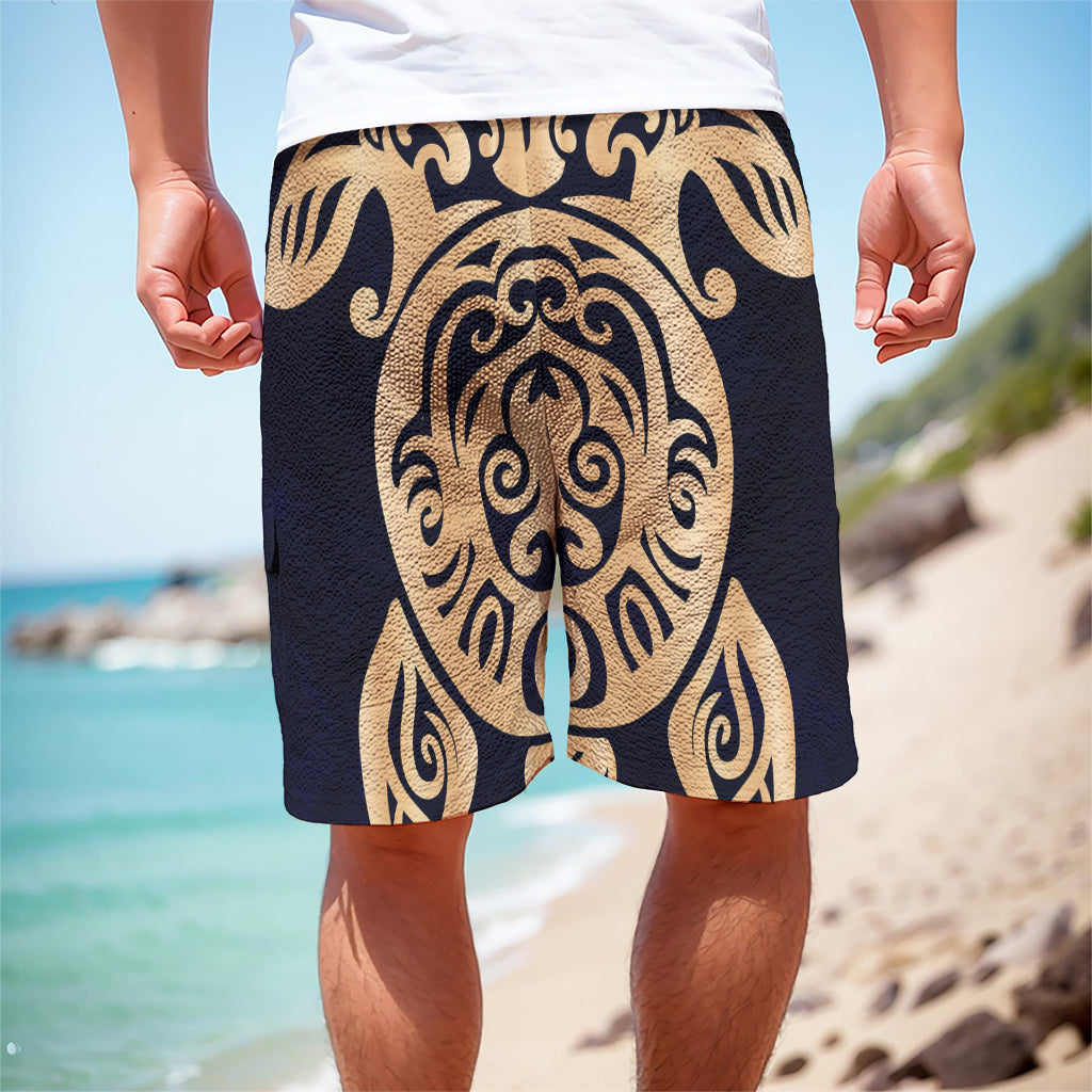 Golden Tribal Sea Turtle Print Men's Cargo Shorts