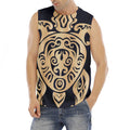 Golden Tribal Sea Turtle Print Men's Fitness Tank Top