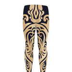Golden Tribal Sea Turtle Print Men's leggings