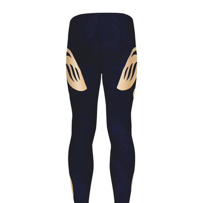 Golden Tribal Sea Turtle Print Men's leggings