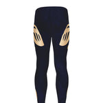 Golden Tribal Sea Turtle Print Men's leggings