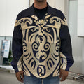 Golden Tribal Sea Turtle Print Men's Shirt Jacket