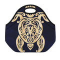 Golden Tribal Sea Turtle Print Neoprene Lunch Bag