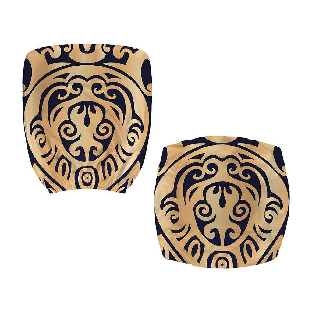 Golden Tribal Sea Turtle Print Office Chair Cover